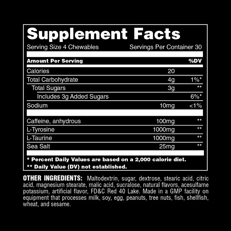Animal Energy Performance Chews 120 Chewable Tabs - Image 2
