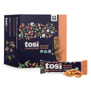 Tosi Crunchy Protein Bars - Roasted Almond (12 Bars)
