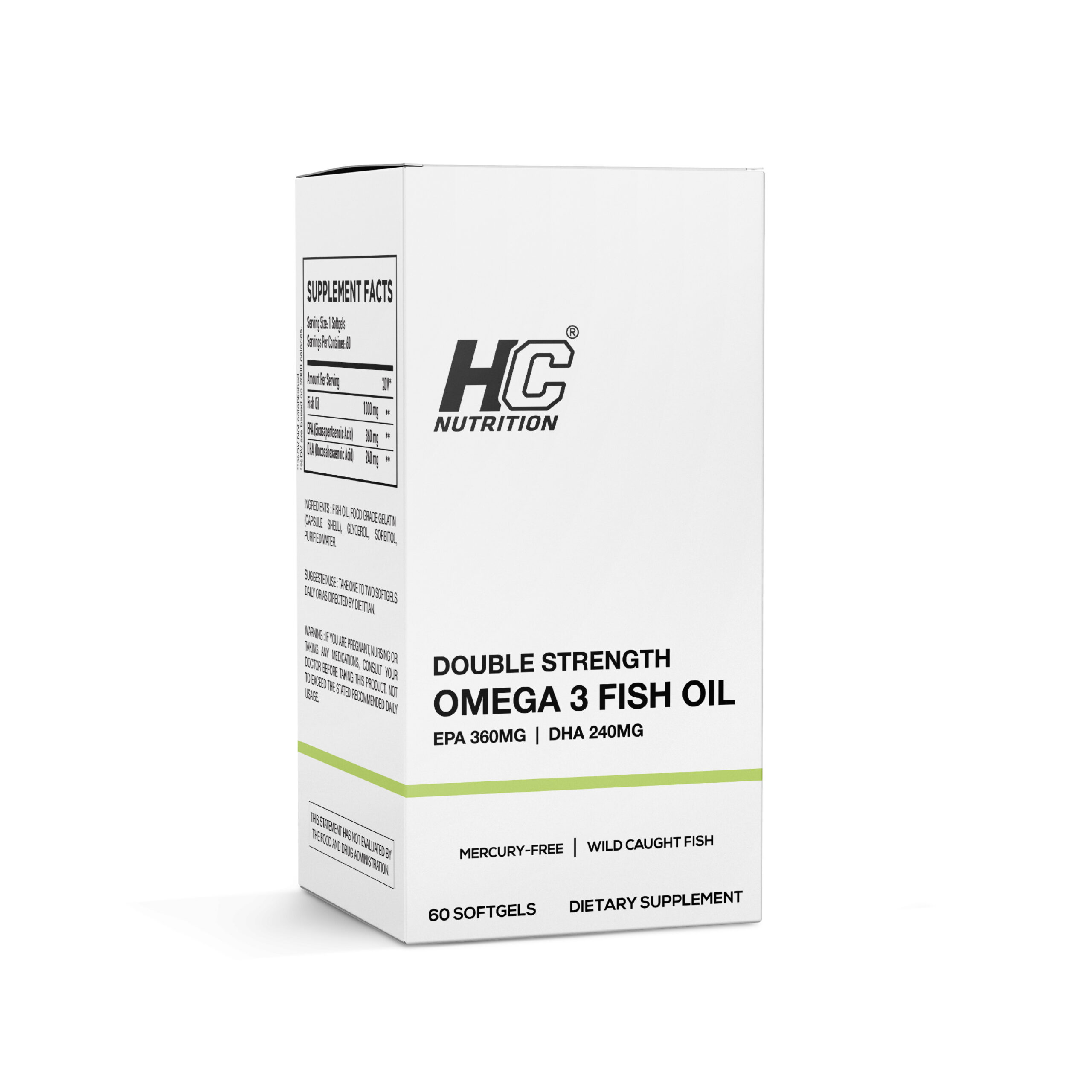 Double strength omega 3 fish oil